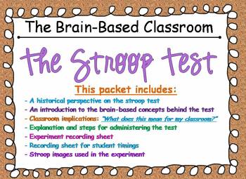 Preview of Brain-based Classroom - The Stroop Test
