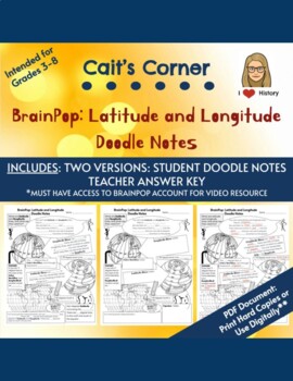 Preview of BrainPop: Latitude and Longitude Doodle Notes