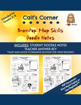 Preview of BrainPop: Map Skills Doodle Notes