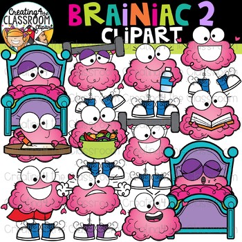 Preview of Brainiac 2 Clipart {Brain Clipart}