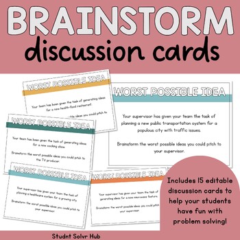 Preview of Brainstorm Discussion Cards - Worst Possible Idea