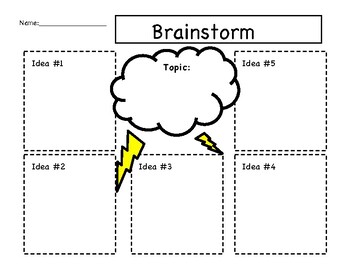 Preview of Brainstorm / Lluvia de ideas- Graphic Organizer English and Spanish