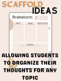 Brainstorm Scaffold Graphic Organizer for Student Ideas, S