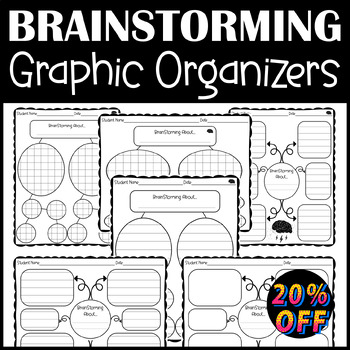 Preview of Brainstorm Web Graphic Organizer 18 Blank Templates
