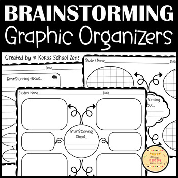 Preview of Brainstorm Web Graphic Organizer 9 Blank Templates