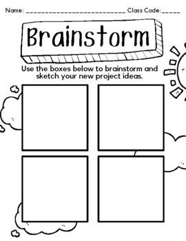 Brainstorm Worksheet by EmilyIsArtzi | TPT