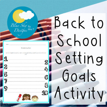 Preview of Back to School Setting Goals Activity