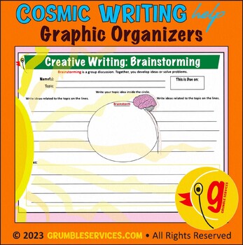 Preview of Graphic Organizer: Brainstorming Creative Writing Map - Elementary Montessori