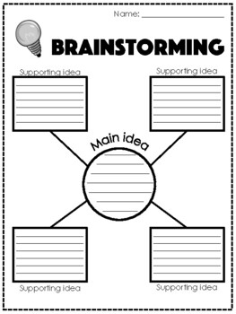 brainstorming sheet for creative writing