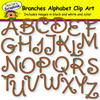Preview of Branches Alphabet Clip Art