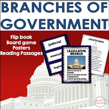 Preview of Branches of Government with Reading Passages and Flipbook