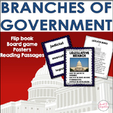 Branches of Government with Reading Passages and Flipbook