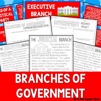 Preview of Branches of Government | Executive, Legislative & Judicial Branch