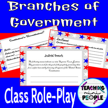 Preview of Branches of Government Activity | Classroom Role Play