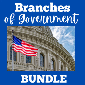 Preview of 3 THREE BRANCES OF GOVERNMENT Activities Worksheets 1st 2nd 3rd 4th 5th Grade