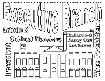 Branches of Government Coloring Pages - SS.7.C.3.3 & SS.7.C.3.8 | TpT