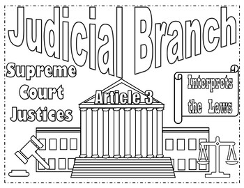 Branches of Government Civics Coloring Pages SS.7.C.3.3 & SS.7.C.3.8