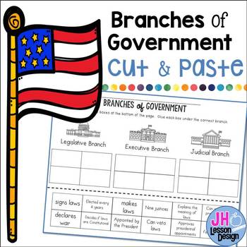 Preview of Branches of Government: Cut and Paste Sorting Activity
