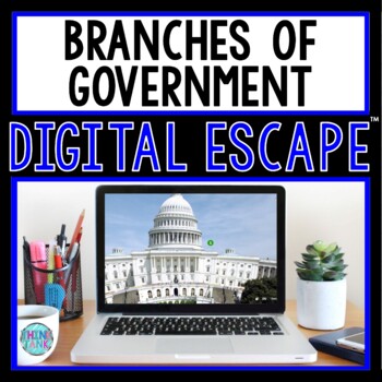 Preview of Branches of Government DIGITAL ESCAPE ROOM for Google Drive® Distance Learning