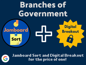 Preview of Branches of Government Digital Bundle (Digital Breakout, Jamboard Sort)