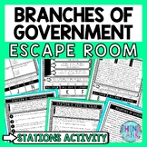 Branches of Government Escape Room Stations - Reading Comp