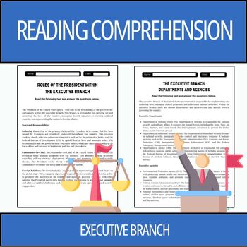 Preview of Branches of Government: Executive Branch Reading Comprehension Passages