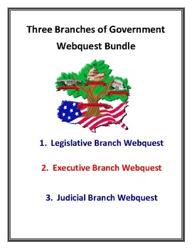 Preview of 3 Branches of Government Webquest Bundle (Executive, Legislative, Judicial)