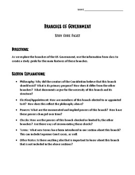 Preview of Branches of Government - Guided Notes Packet
