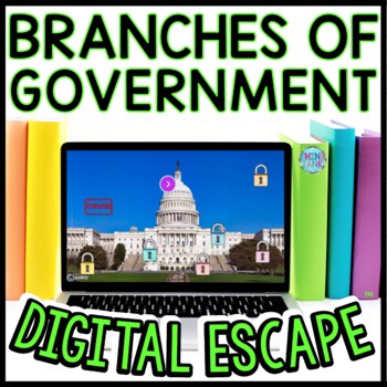 Preview of Branches of Government Interactive DIGITAL Escape Room - Reading and Puzzles