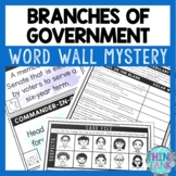 Branches of Government Interactive Word Wall Mystery - Sca