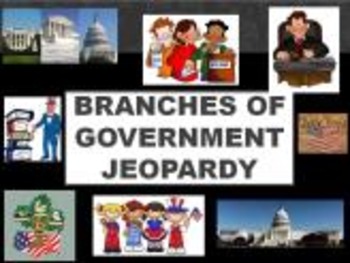 Preview of Branches of Government Jeopardy