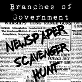 Branches of Government Newspaper Scavenger Hunt