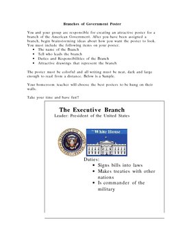 Preview of Branches of Government Poster