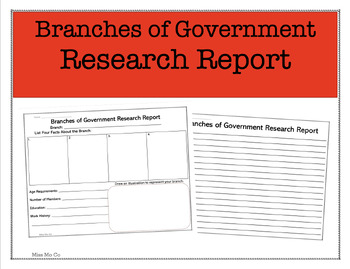 Preview of Branches of Government Research Report