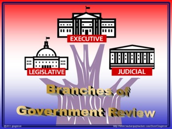 Preview of Branches of Government Review PowerPoint