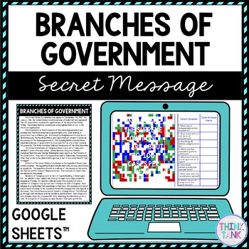 Preview of Branches of Government Secret Message Activity for Google Sheets™