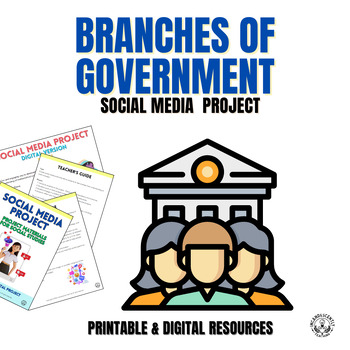 Preview of Branches of Government Social Media Project with Digital Resources: Grades 6-12