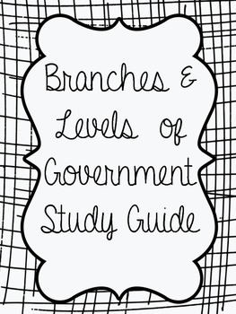 Preview of Branches & Levels of Government bundled Study Guide - 3rd grade GPS aligned