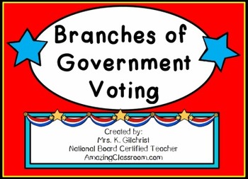 Preview of Branches of Government Voting - Promethean ActivInspire Flipchart Lesson