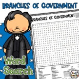 3 Branches of Government Word Search Puzzle US Government 