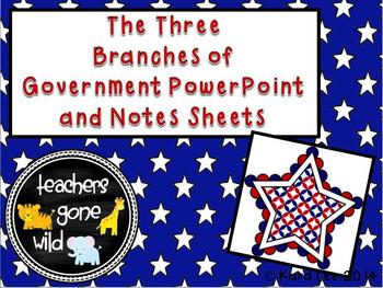 Preview of Branches of Government and Checks and Balances PowerPoint and Notes Sheets