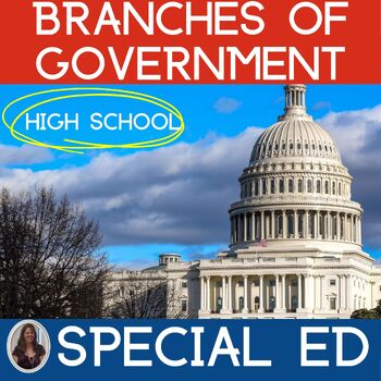 Preview of 3 Branches of Government PPT and activities for Special Education US Government