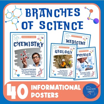 Preview of Branches of Science Posters | Classroom Decor STEM Bulletin Board