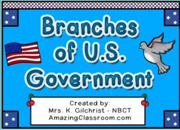 Preview of Branches of U.S. Government Lesson for SMARTBOARD - Smart Notebook File