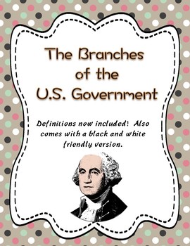 Preview of Branches of the U.S. Government foldable