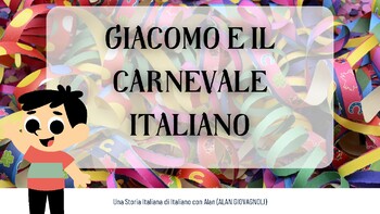 Preview of Brand New Italian Language Carnival Children's Book Story! With QR CODE!