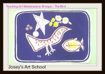 Preview of Braque Art Lesson The Bird Prek Kinder 1st 2nd Grade Art History Biography