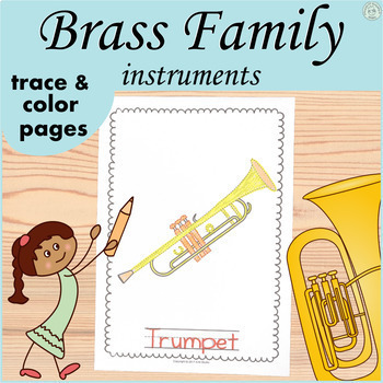 Preview of Brass Family Instruments Trace and Color Pages