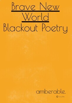 Brave New World Blackout Poetry by Kailey Rice | TPT