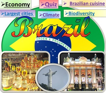 Preview of Brazil Power Point Presentation and  Quiz Geography distance learning